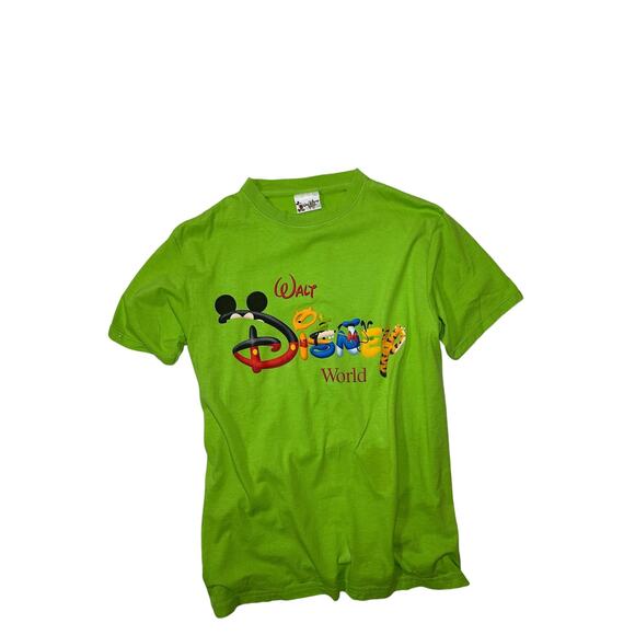 Y2k Green Walt Disney lime green cartoon stained - Picture 1 of 3